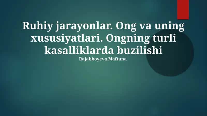 Ruhiy jarayonlar 1
