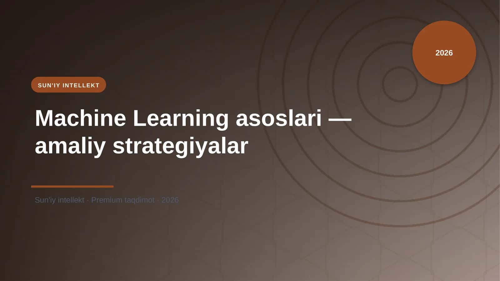 Machine Learning asoslari — amaliy strategiyalar 1