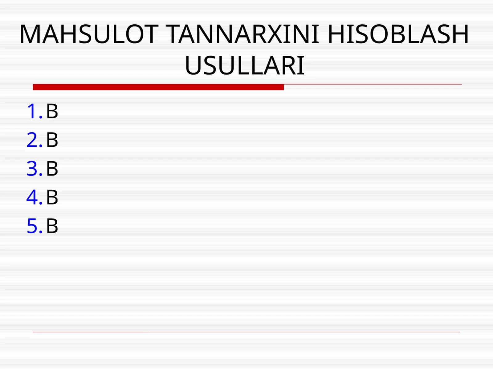 MAHSULOT TANNARXINI HISOBLASH USULLARI 1