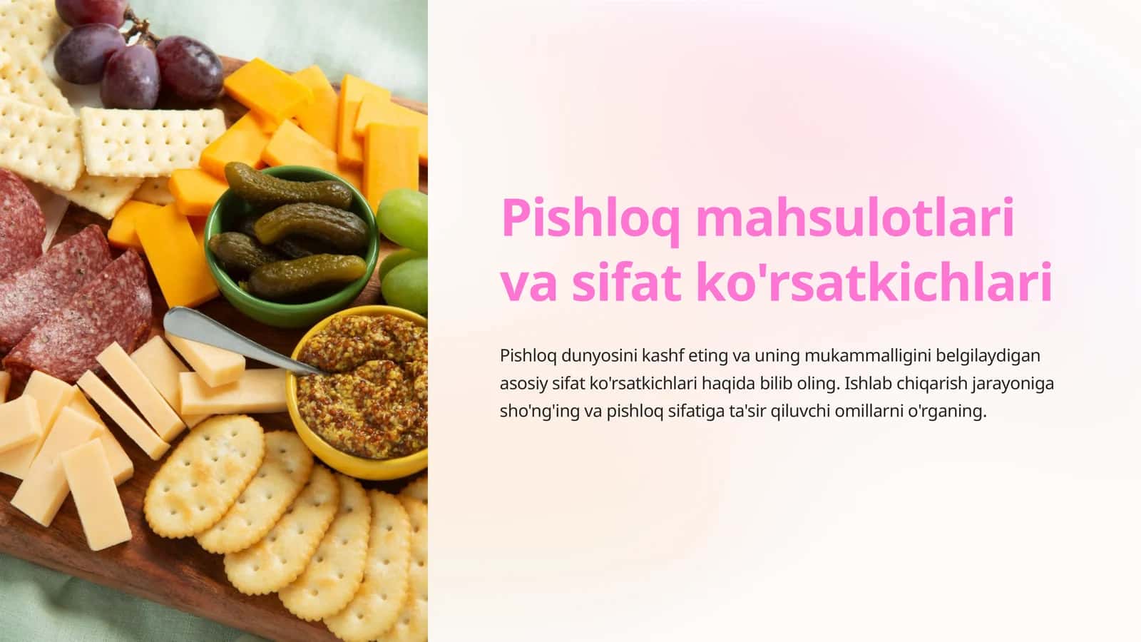 Pishloq mahsulotlari va sifat ko'rsatkichlari 1