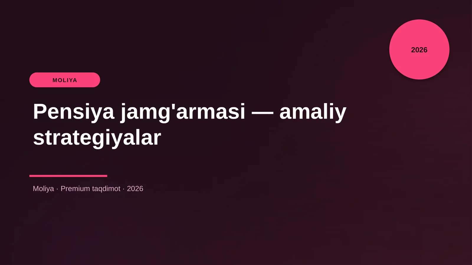 Pensiya jamg'armasi — amaliy strategiyalar 1