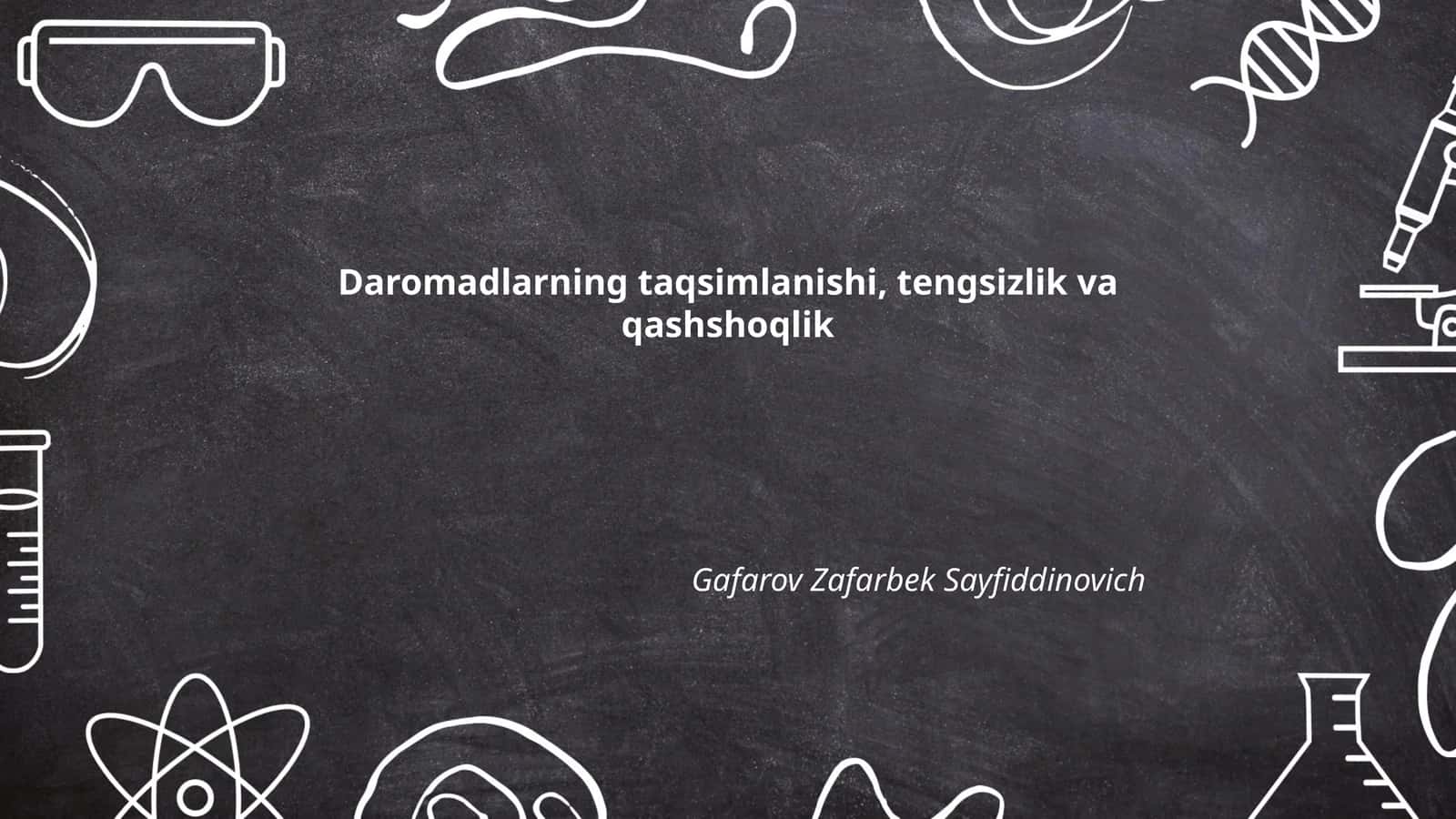 Daromadlarning taqsimlanishi, tengsizlik va qashshoqlik 1