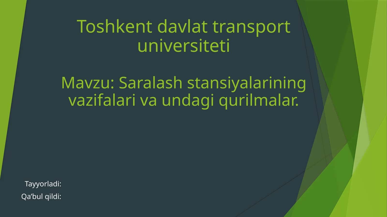 Saralash stansiya tizimlari 1