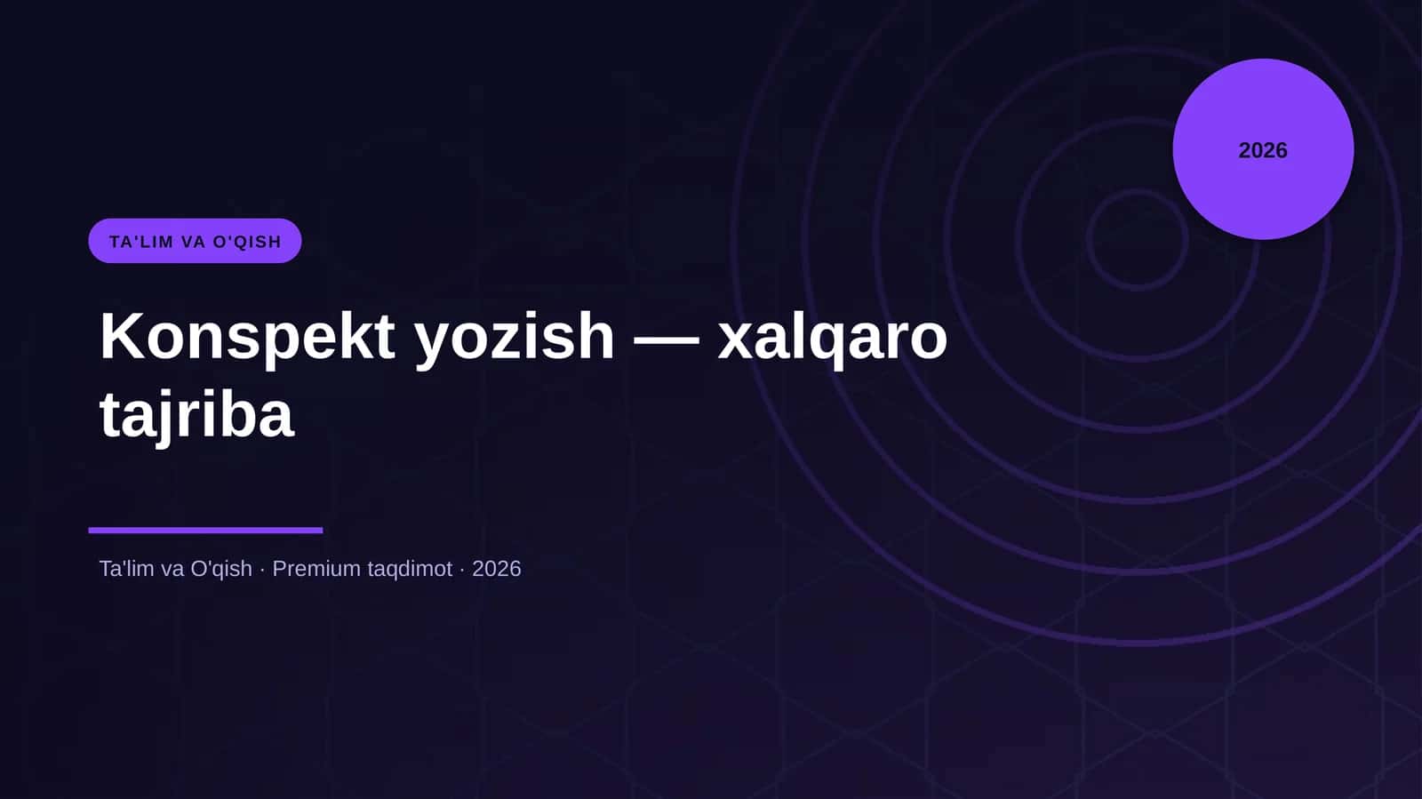 Konspekt yozish — xalqaro tajriba 1