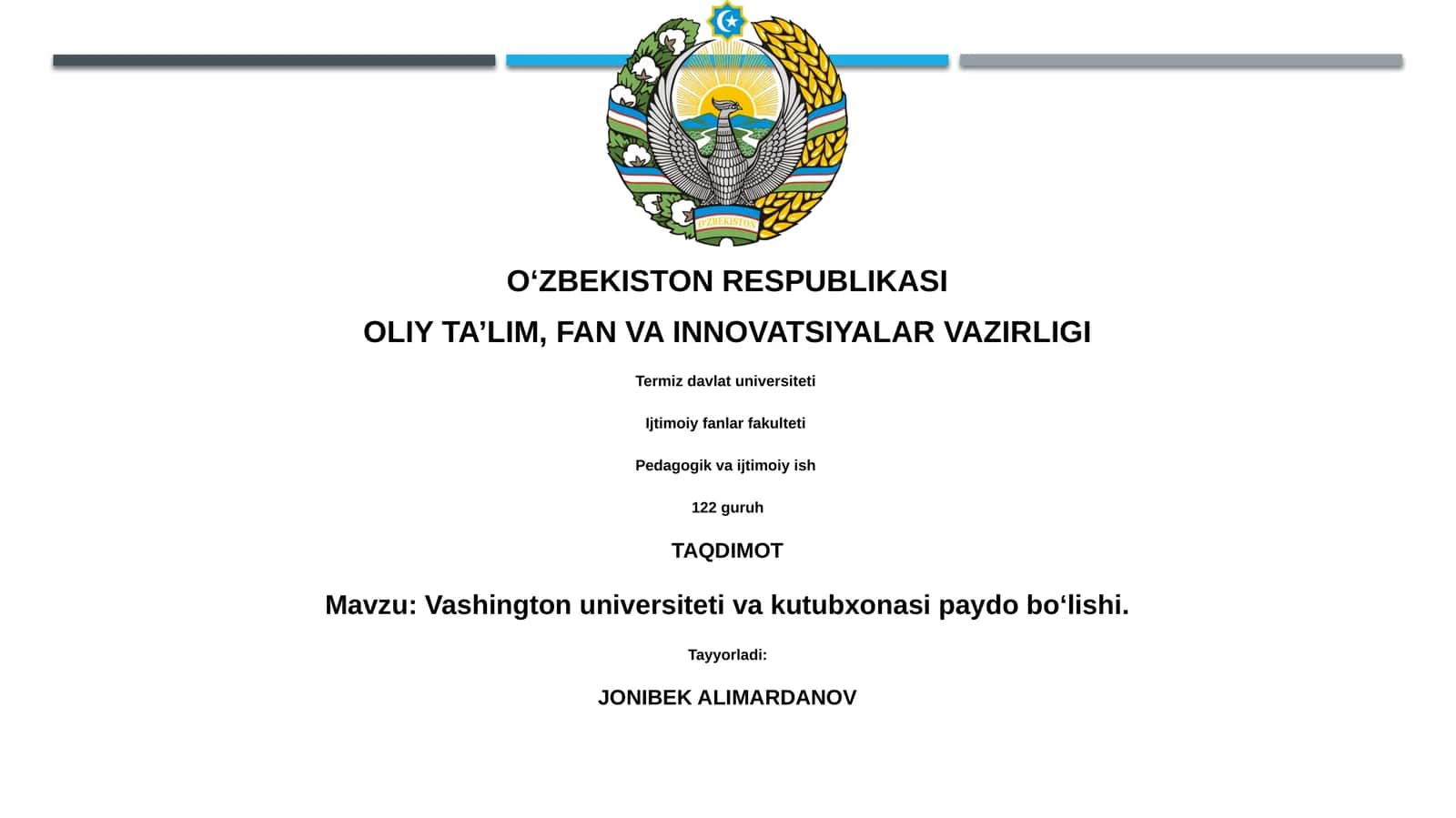 Vashington universiteti va kutubxonasi paydo boʻlishi 1