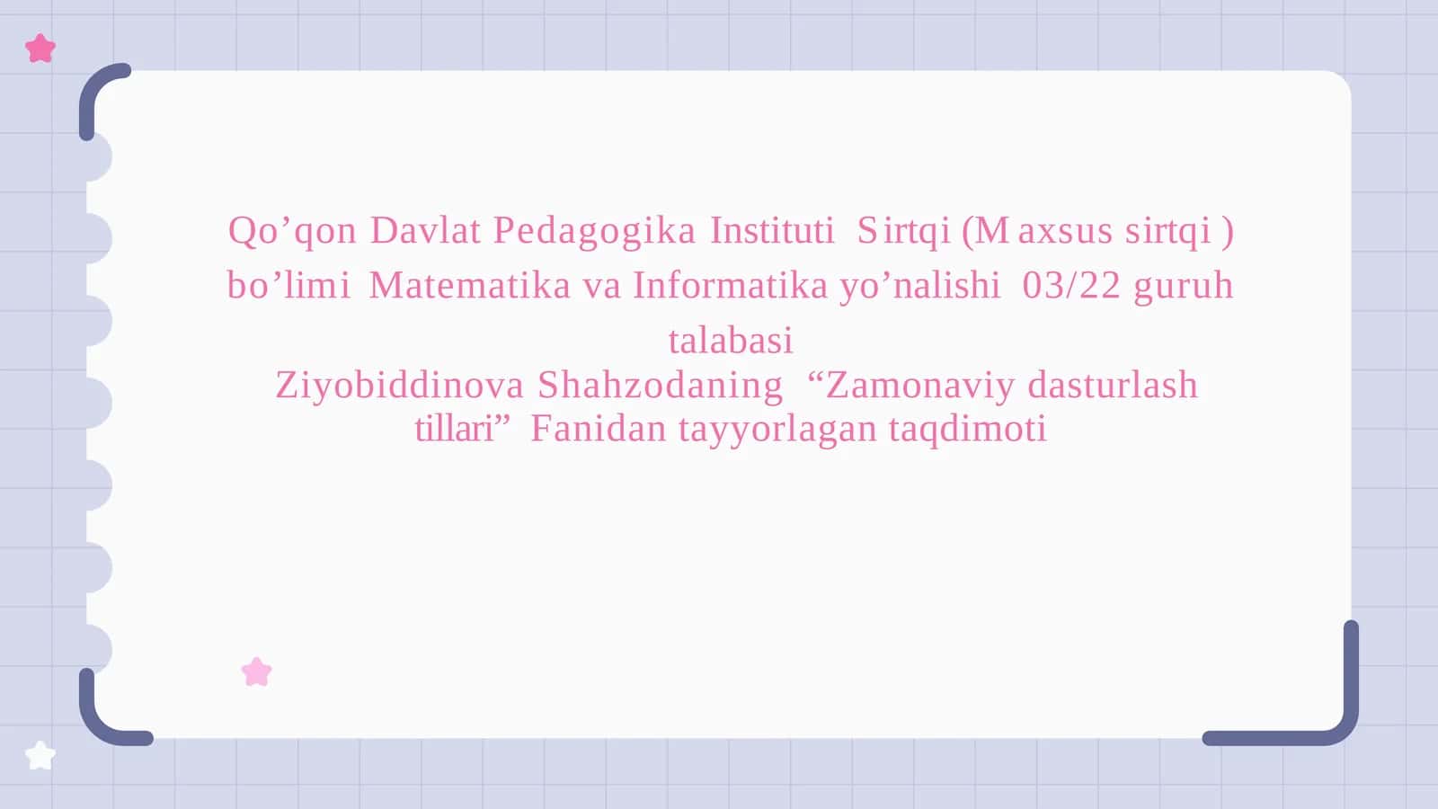 Zamonaviy dasturlashtillari 1