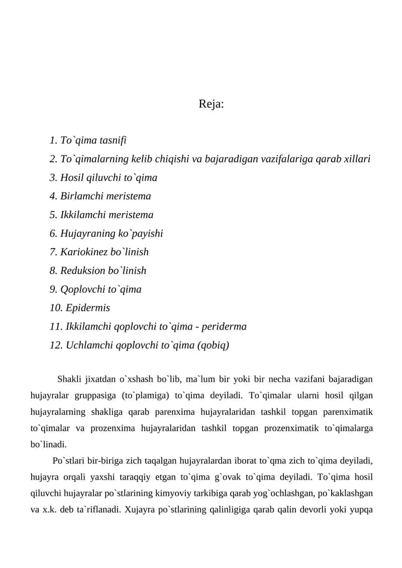 To`qima tasnifi 1