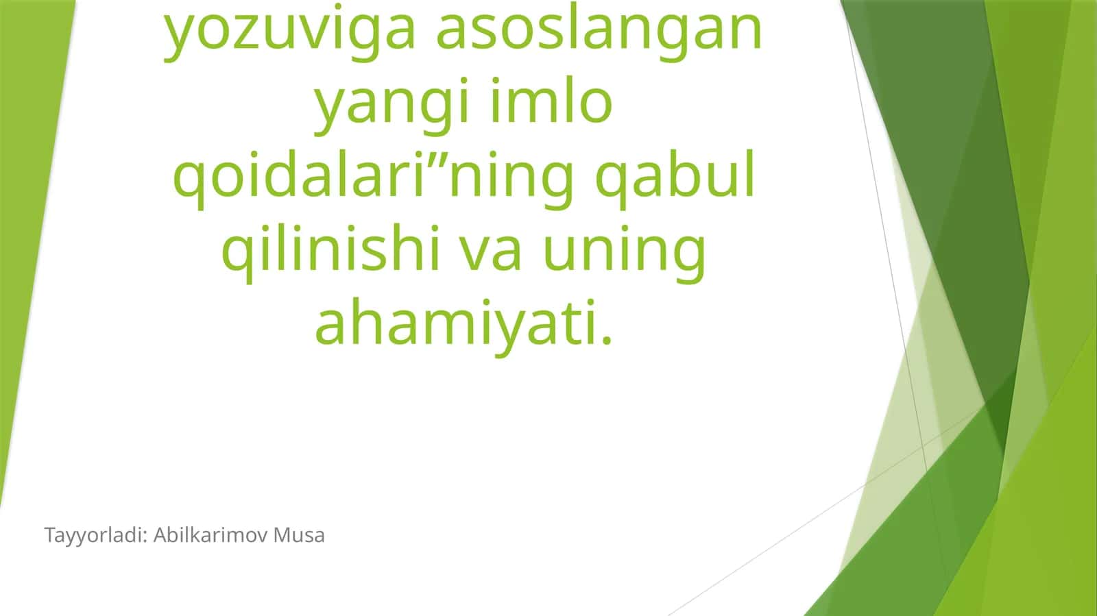 O‘ZBEK TILINING YANGI IMLO QOIDALARI 1