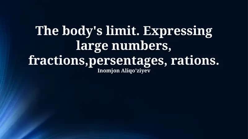 Physiological Limits & Numerical Perception 1