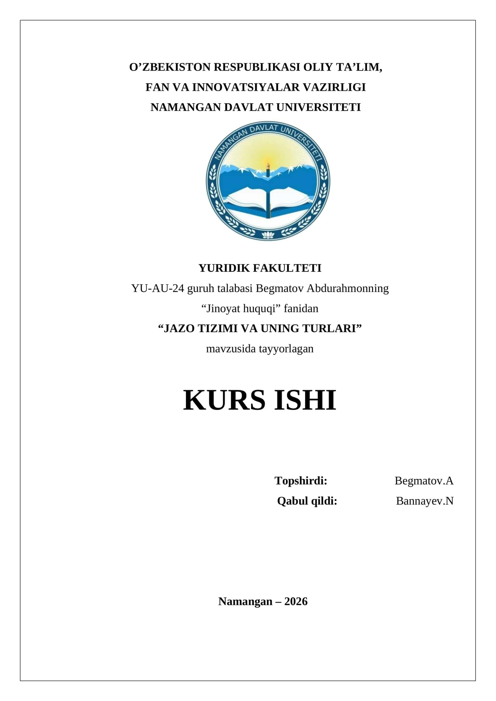 JAZO TIZIMI VA UNING TURLARI 1