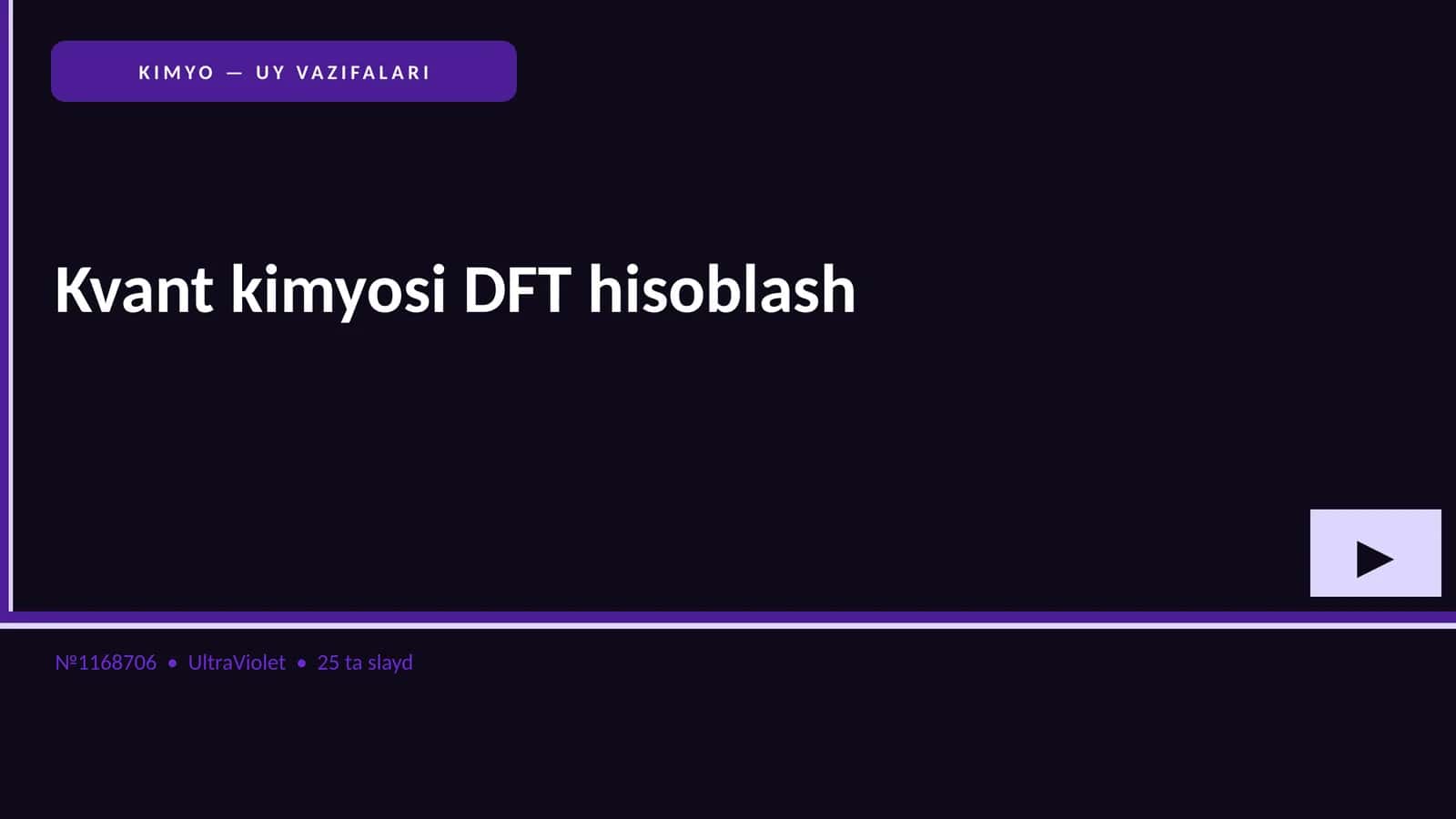 KIMYO — UY VAZIFALARI 1