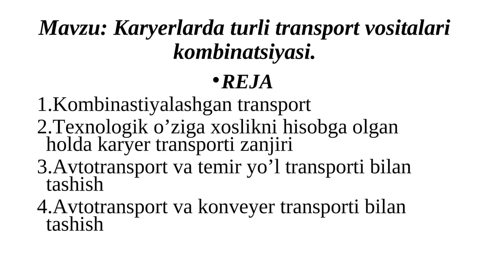 Kombinastiyalashgan transport 1