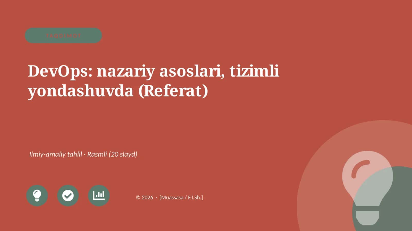 DevOps: nazariy asoslari, tizimli yondashuvda (Referat) 1