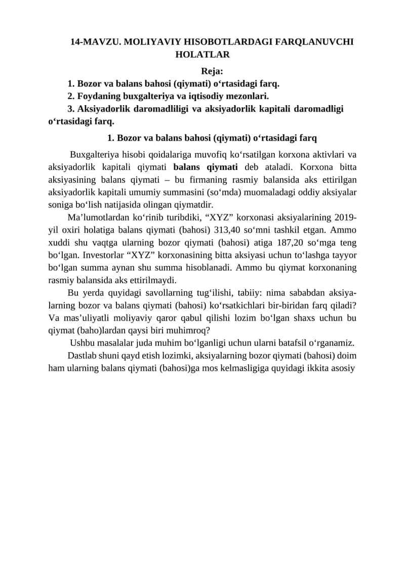 MOLIYAVIY HISOBOTLARDAGI FARQLANUVCHI HOLATLAR 1