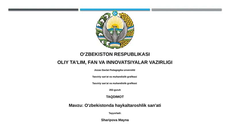 O'zbekistonda haykaltaroshlik san'ati 1