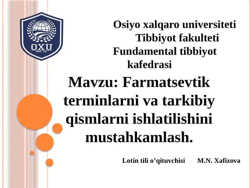 Farmatsevtik tеrminlar va tarkibiy qismlar 1