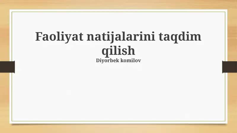 Faoliyat natijalari 1