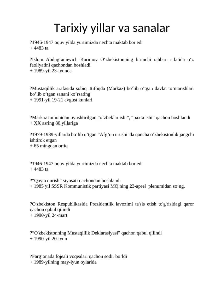 O'zbekiston tarixi 1