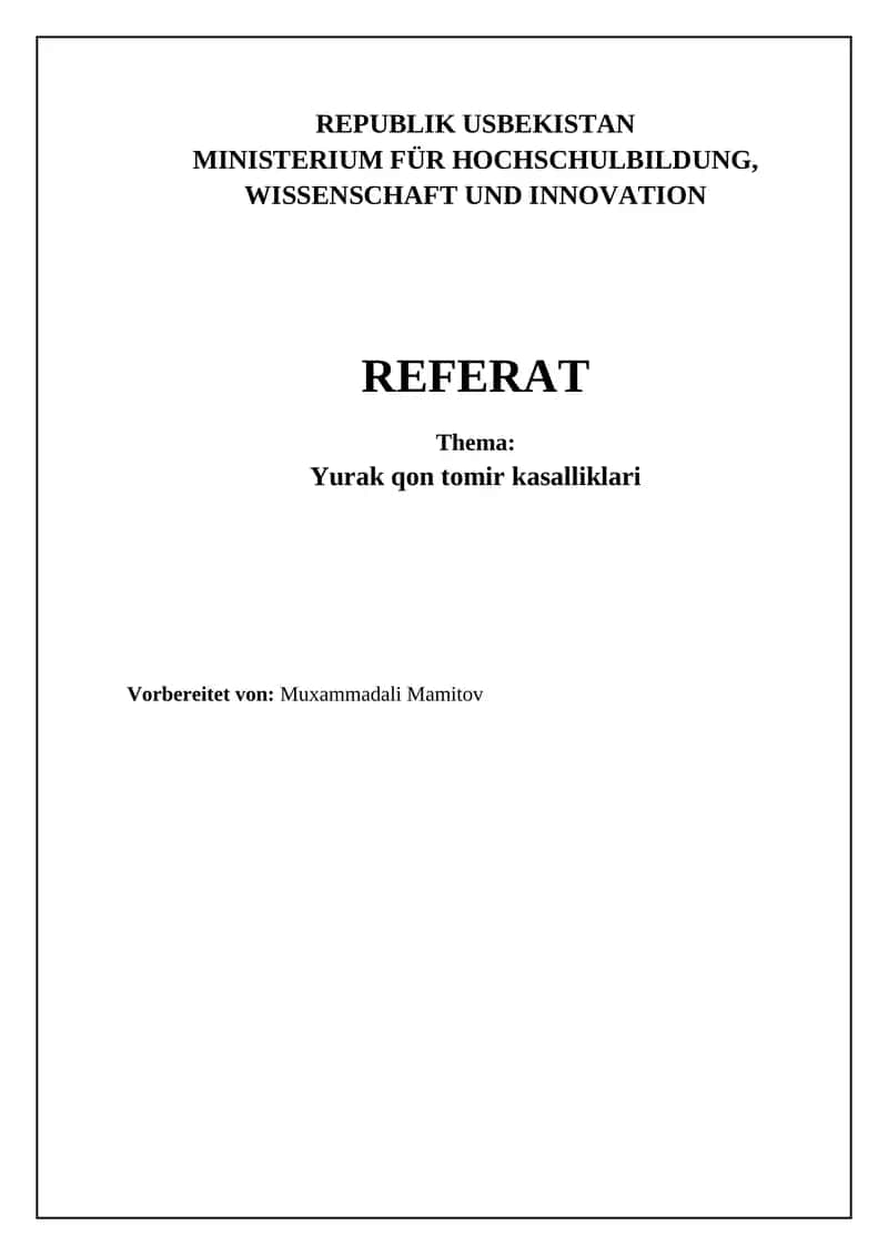Yurak qon tomir kasalliklari 1