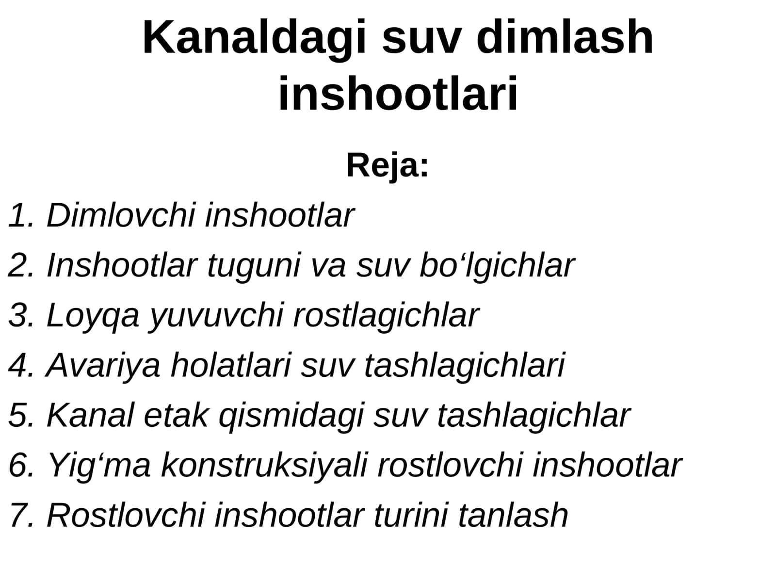 Gidrotexnika inshootlari 1