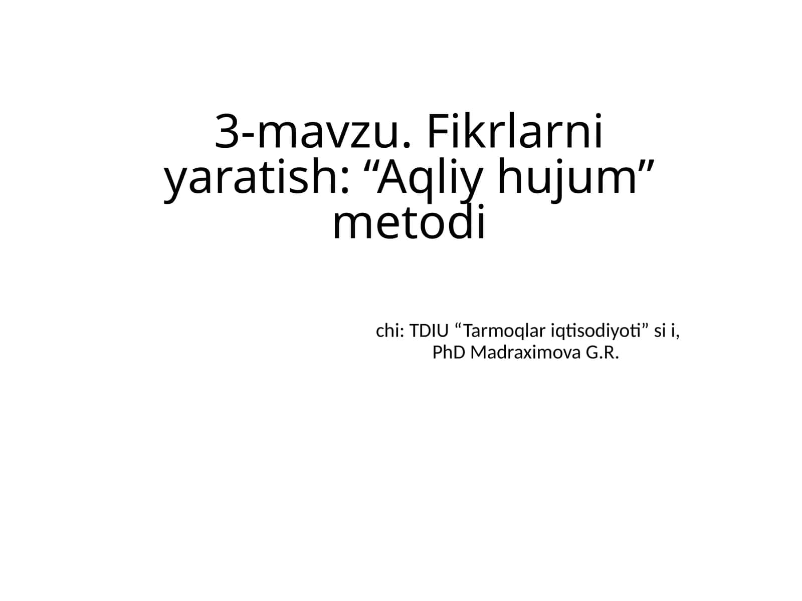 Aqliy hujum 1