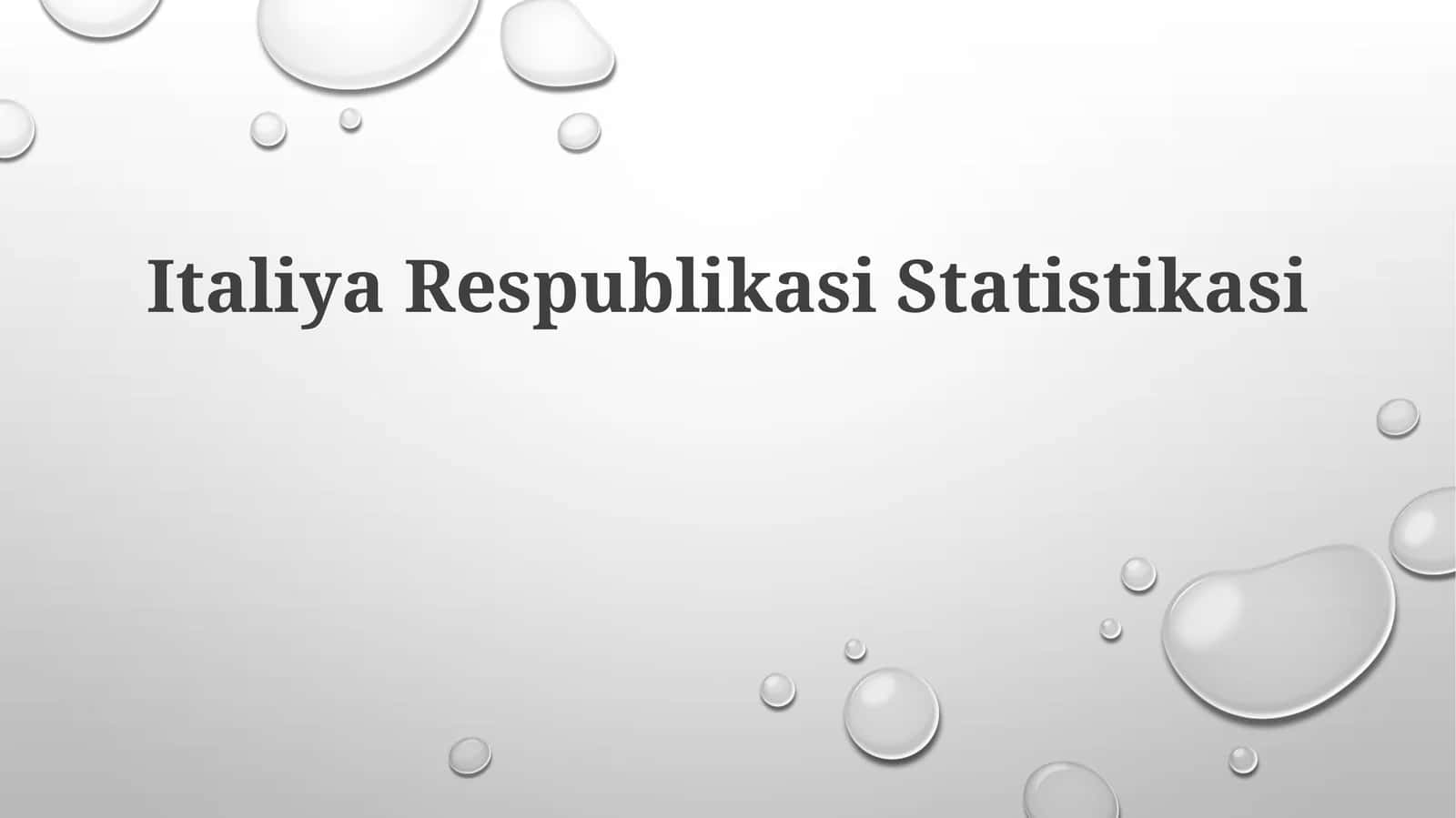 Italiya Respublikasi Statistikasi 1