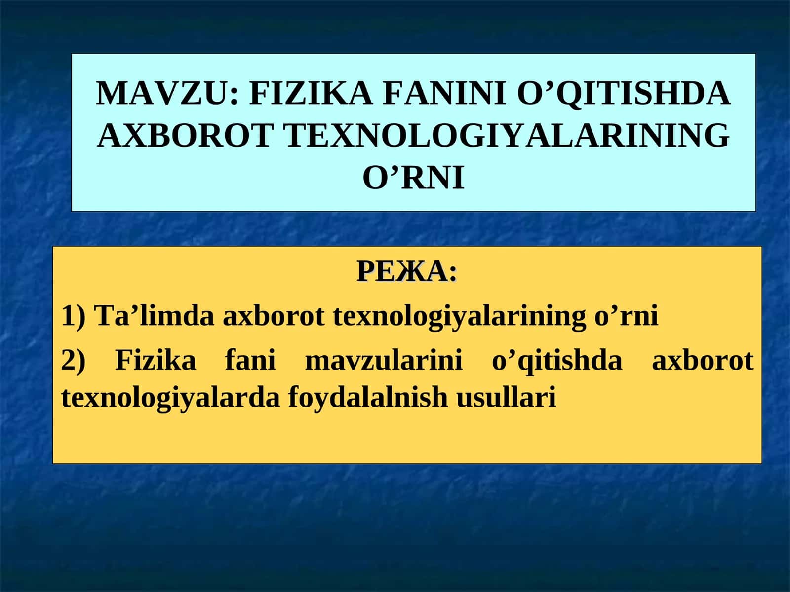 Ta'limda axborot texnologiyalarining o'rni 1