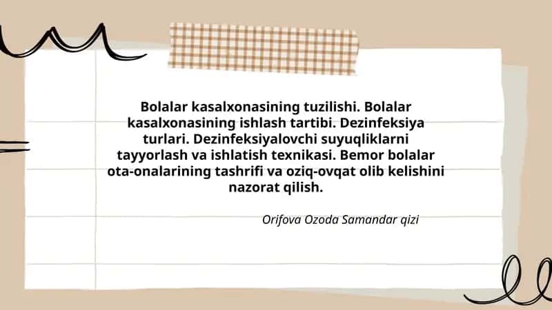 Bolalar kasalxonasining tuzilishi 1