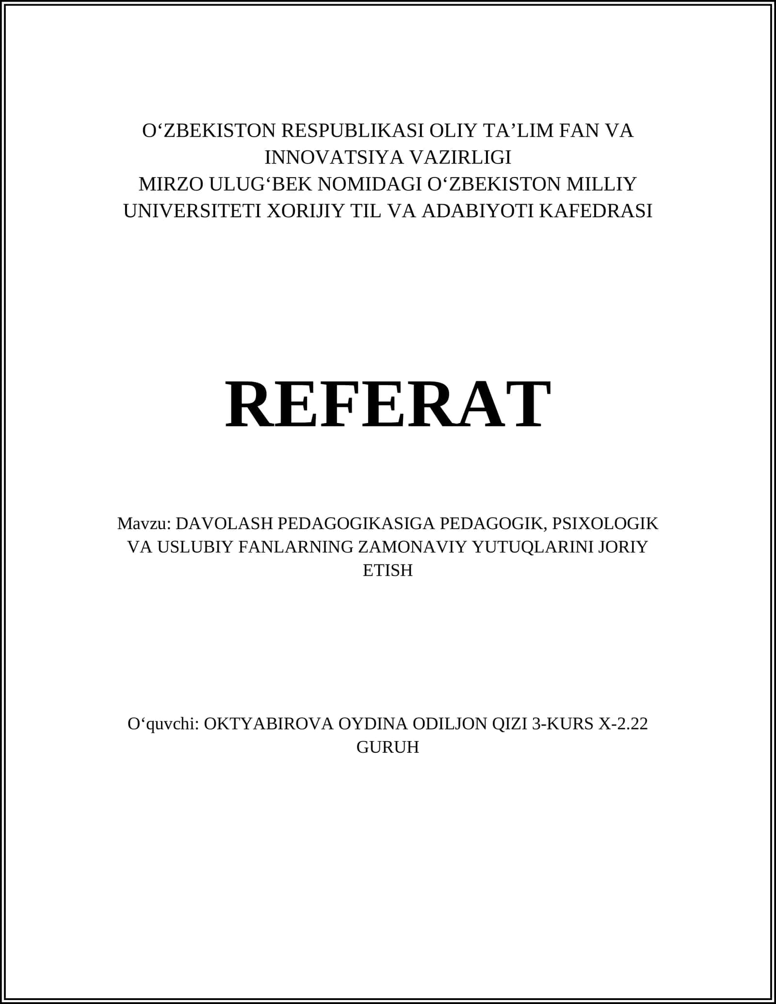 Zamonaviy pedagogik texnologiyalar 1