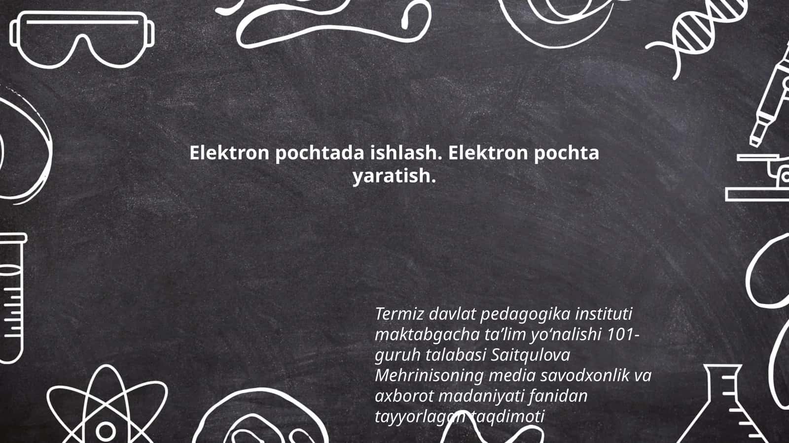 Elektron pochtada ishlash. Elektron pochta yaratish 1