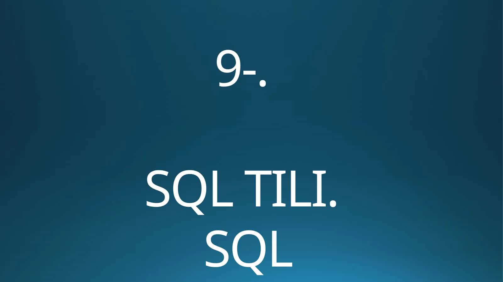 SQL TILI.SQL OPЕRATORLARINIYOZISH 1