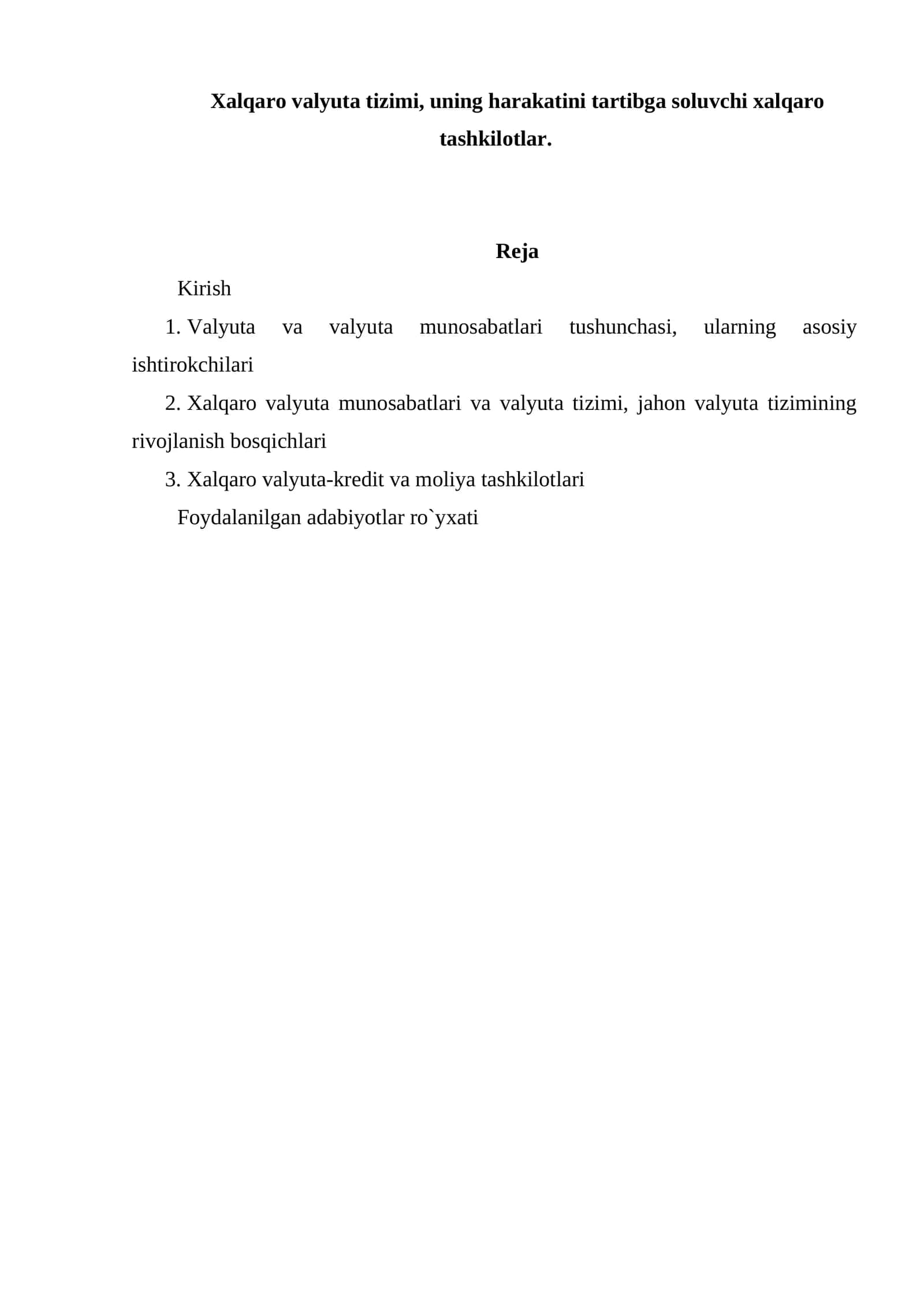 Valyuta tizimi va tashkilotlari 1