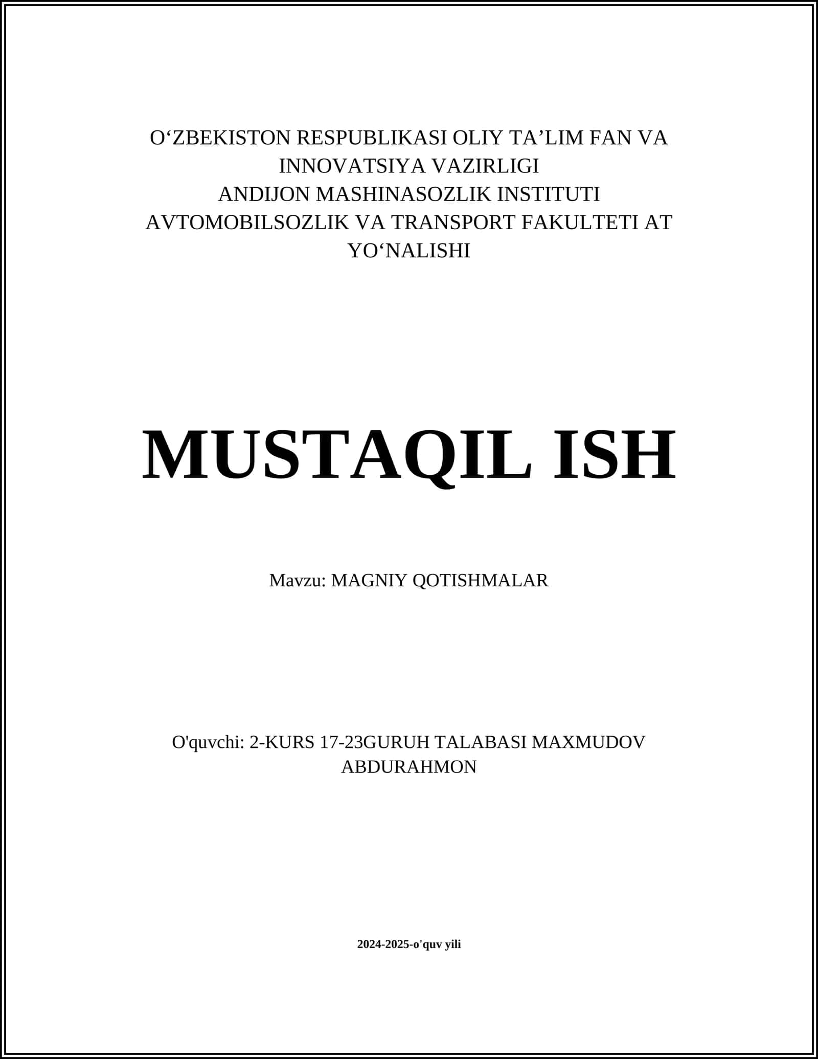 MAGNIY QOTISHMALAR 1