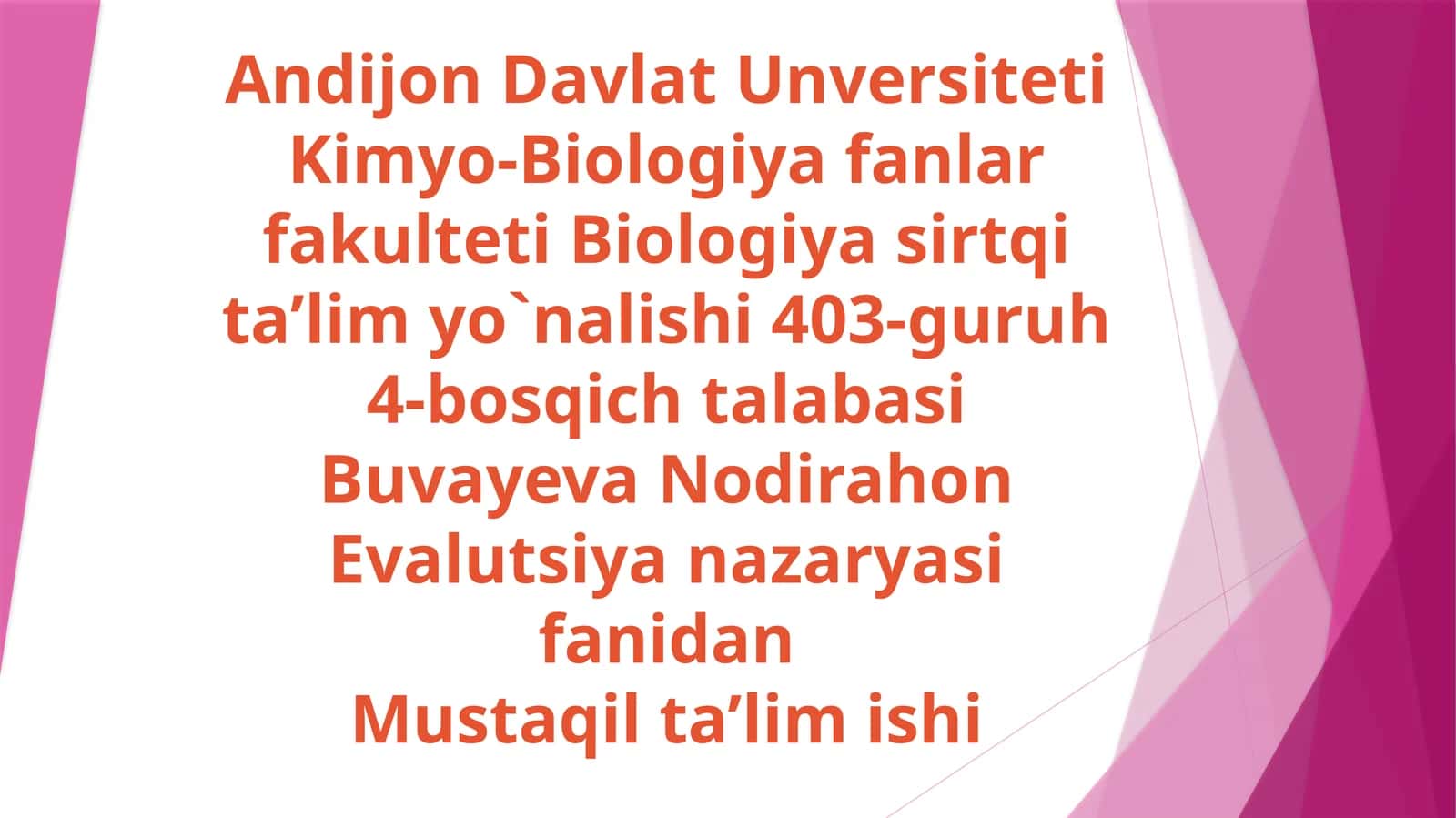 Biologiya sirtqi ta’lim yo`nalishi 1