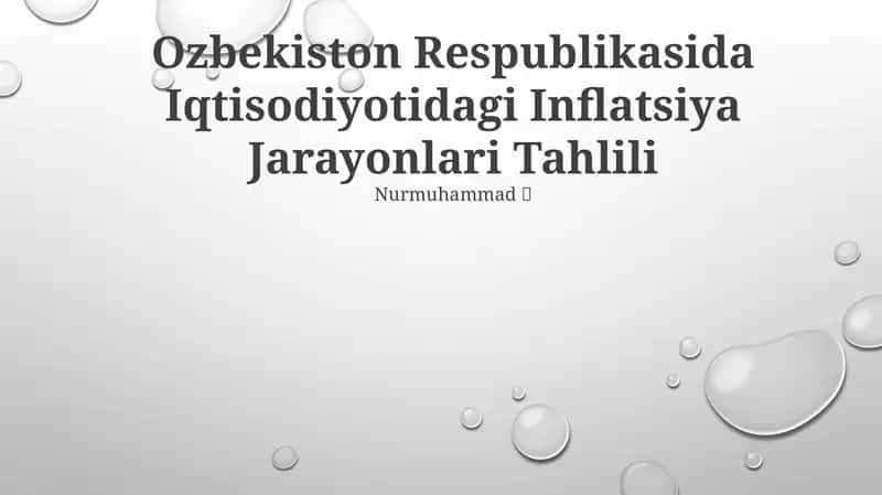 O‘zbekistonda inflyatsiya: Tahlil Tadqiqot