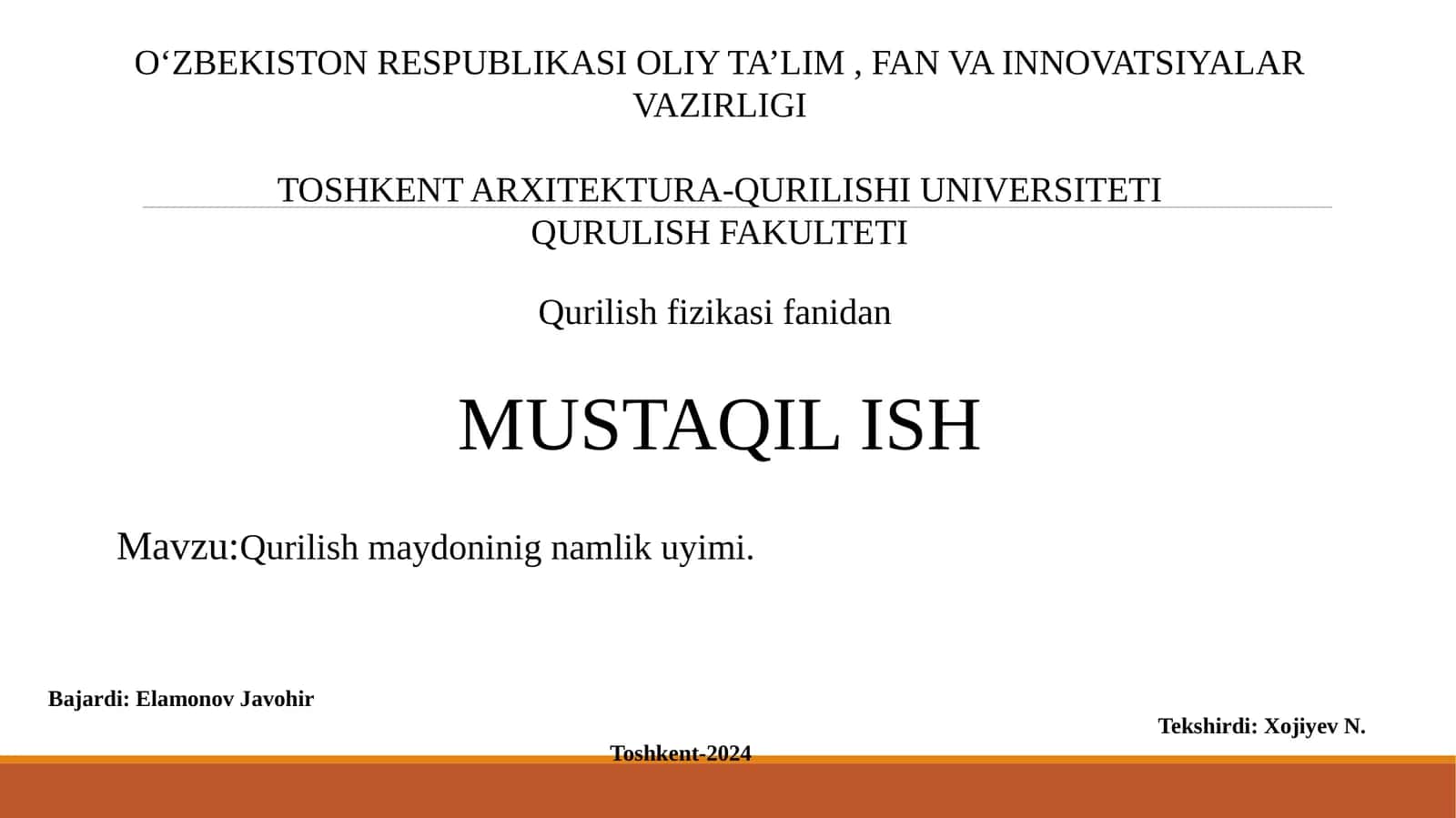 Qurilish maydonining namlik uyimi 1