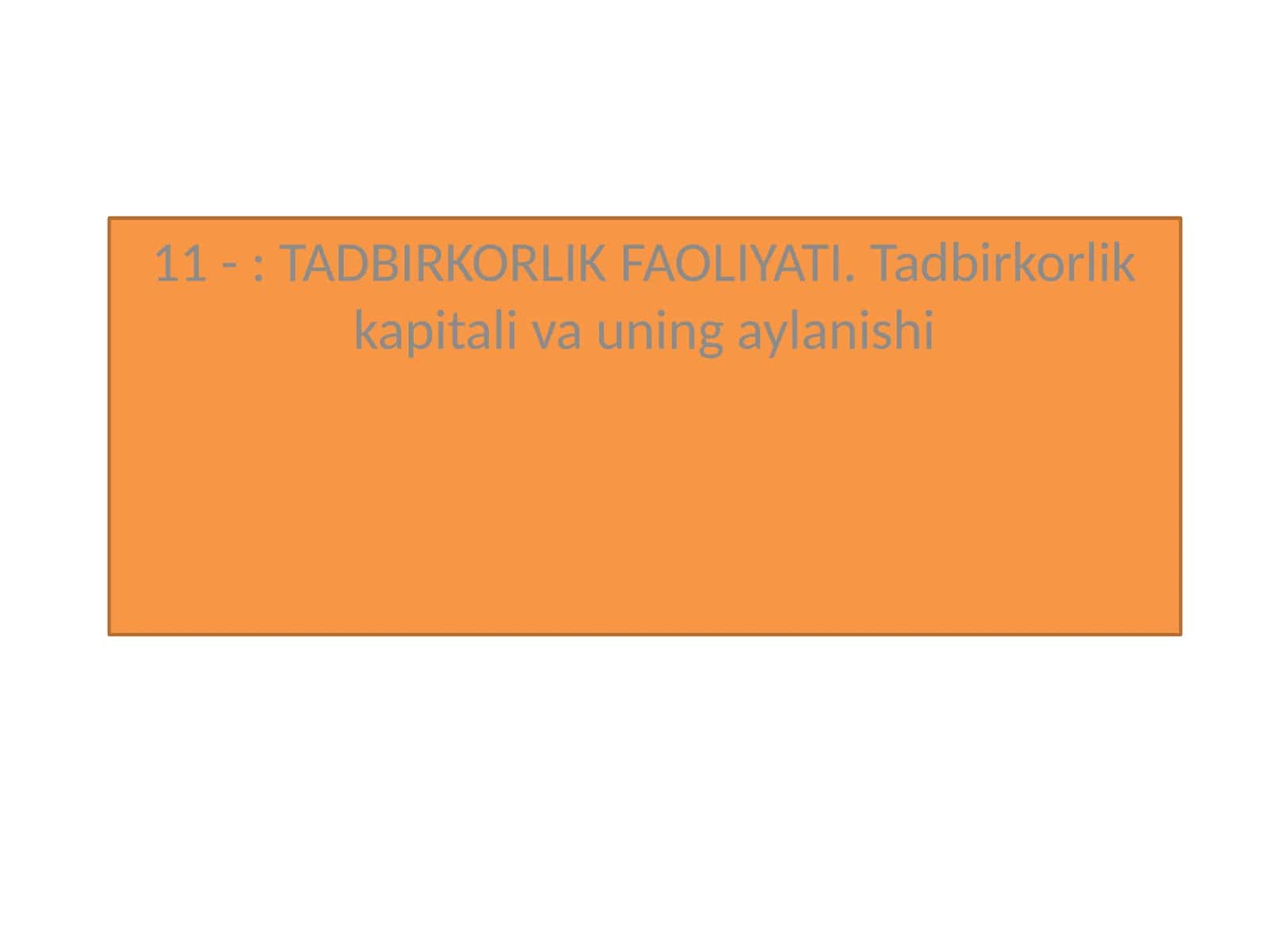 Tadbirkorlik Faoliyati 1