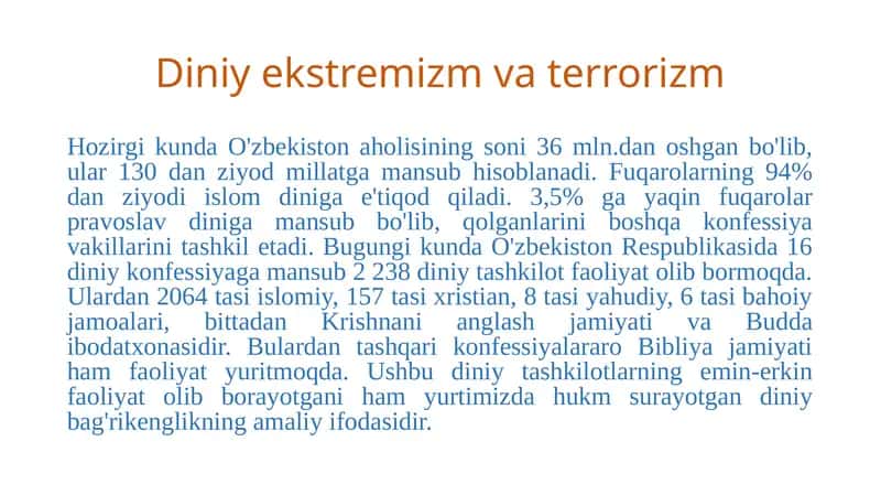 Diniy ekstremizm va terrorizm 1