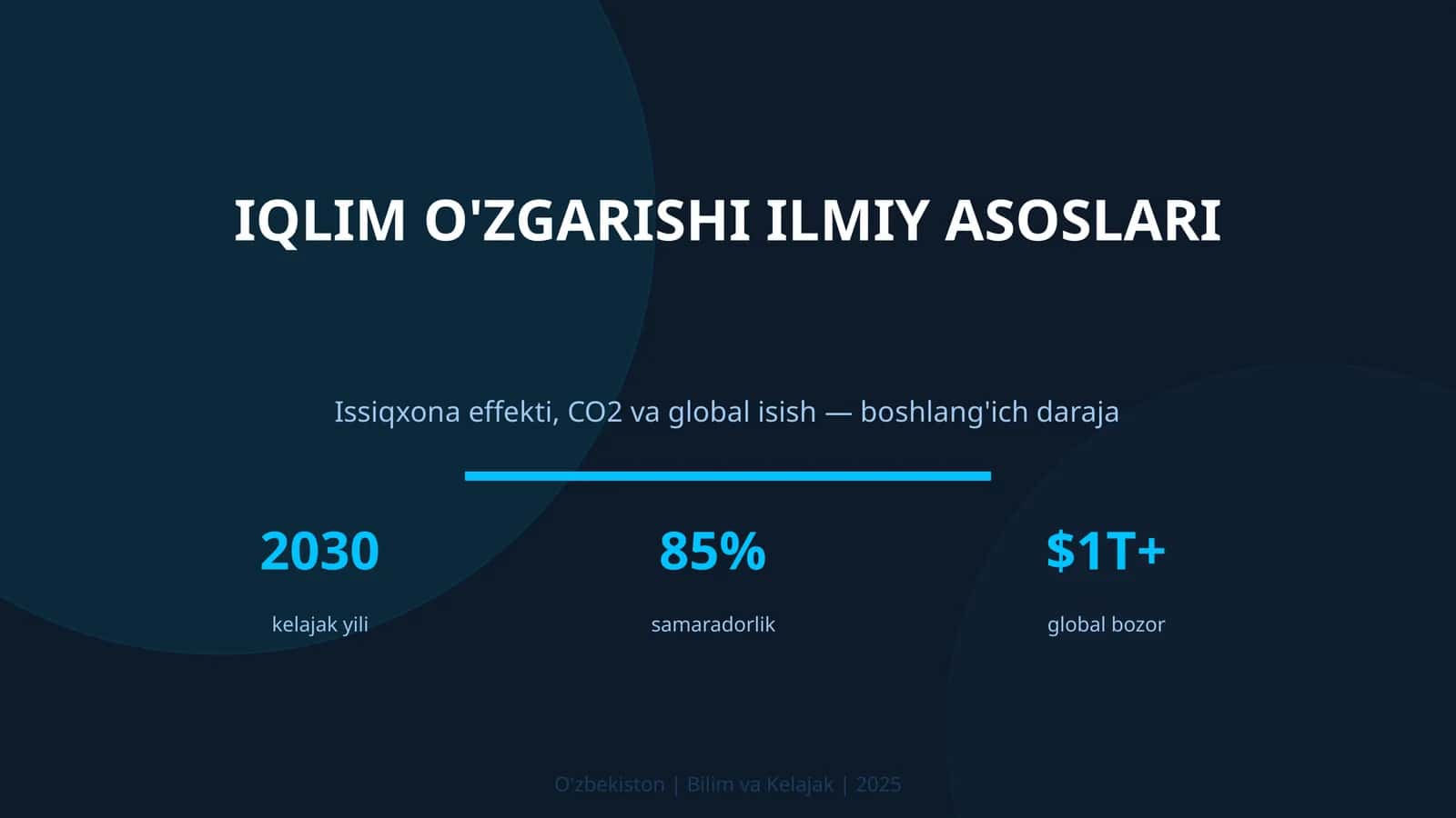 IQLIM O'ZGARISHI ILMIY ASOSLARI 1