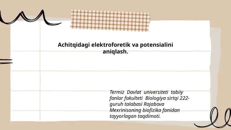 Achitqidagi elektroforetik va potensialini aniqlash 1