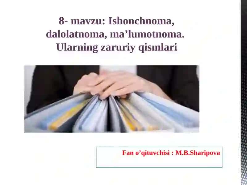 Ishonchnoma va dalolatnama