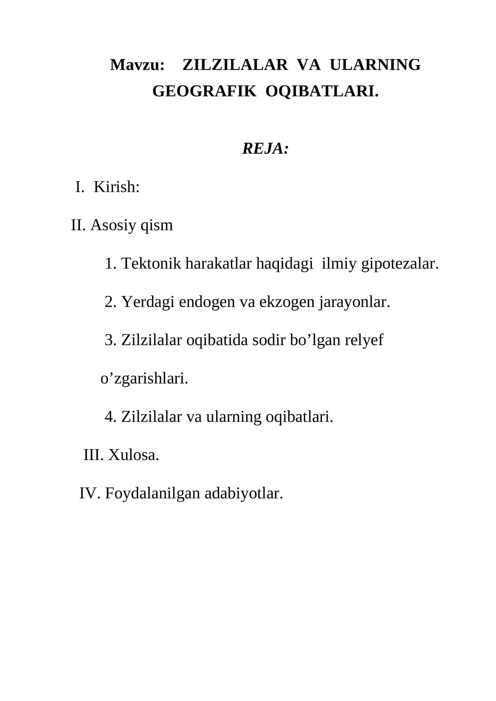 ZILZILALAR VA ULARNING GEOGRAFIK OQIBATLARI 1