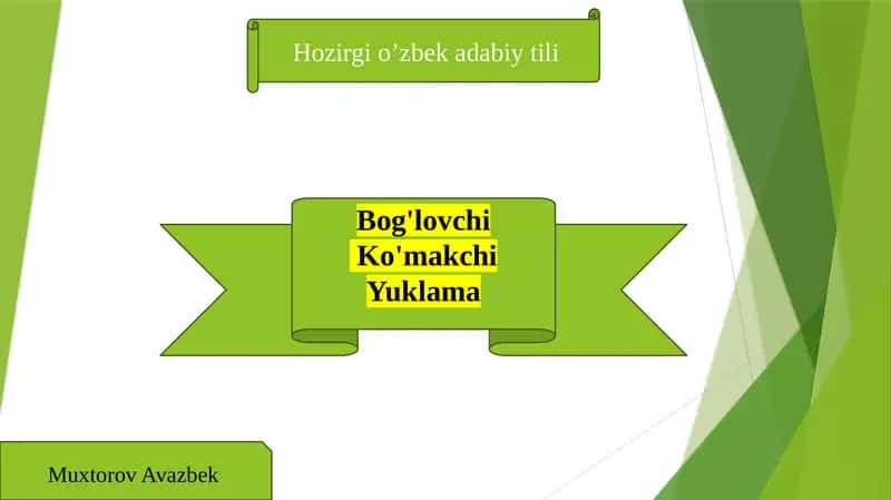 Bog'lovchi  Ko'makchi Yuklama 1
