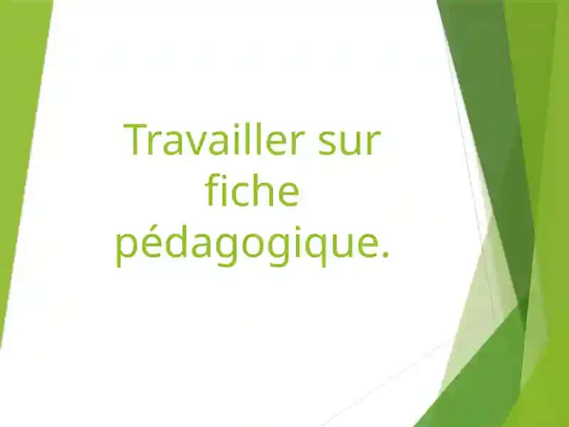 Fiche pédagogique