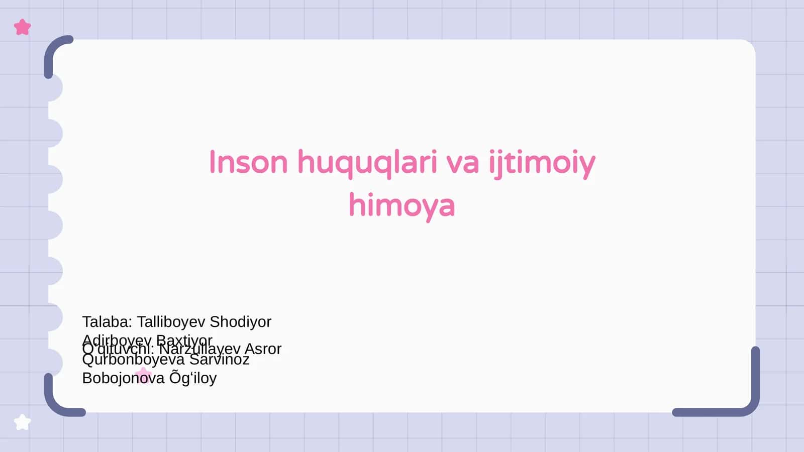 Inson huquqlari va ijtimoiy himoya 1