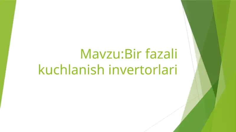 Birfazalik uchlanish invertorlari 1