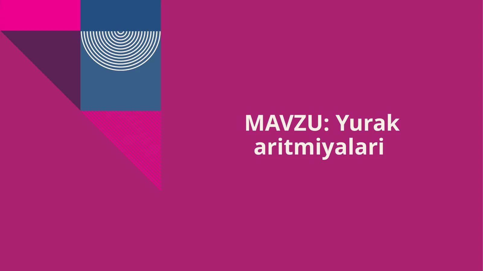 Yurakaritmiyalarini davolash prinsiplari 1
