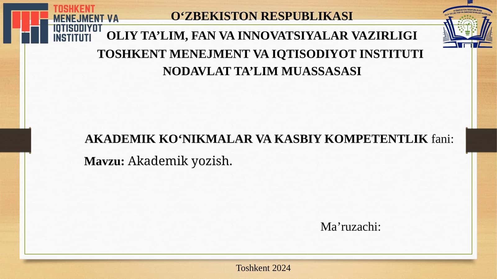 Akademik yozish 1