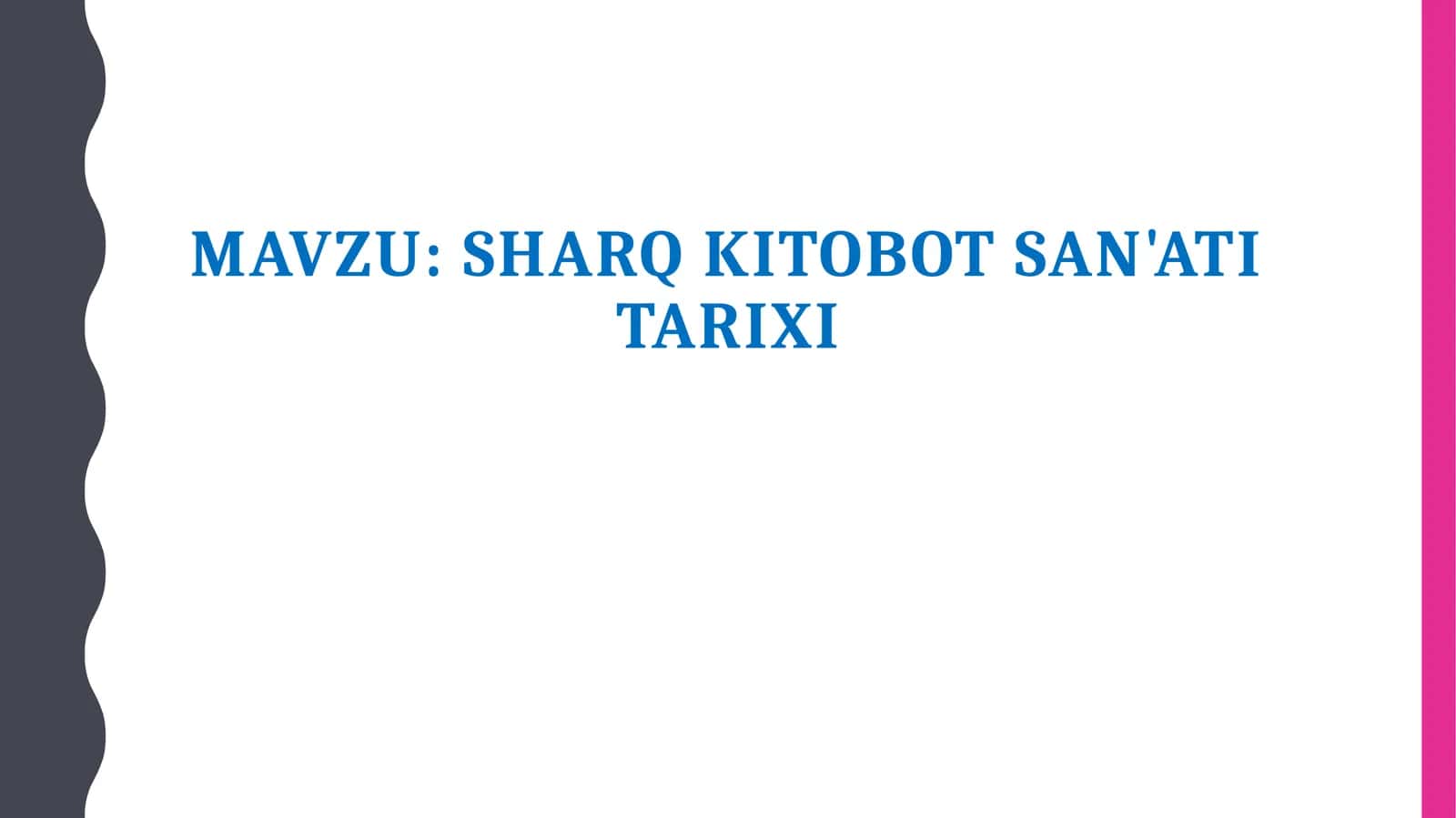Sharq kitob otsan'ati tarixi 1