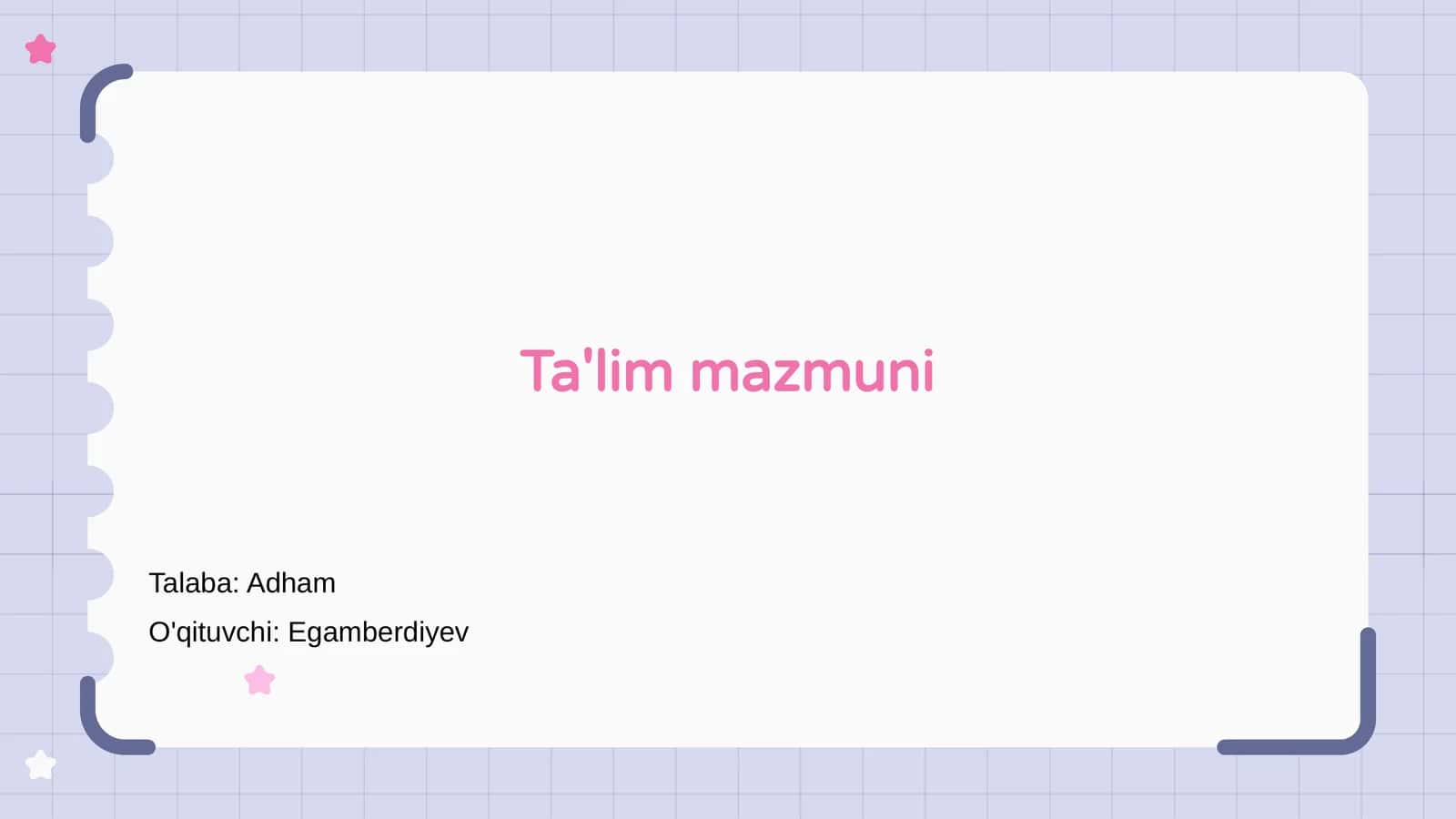 Ta'lim mazmuni 1